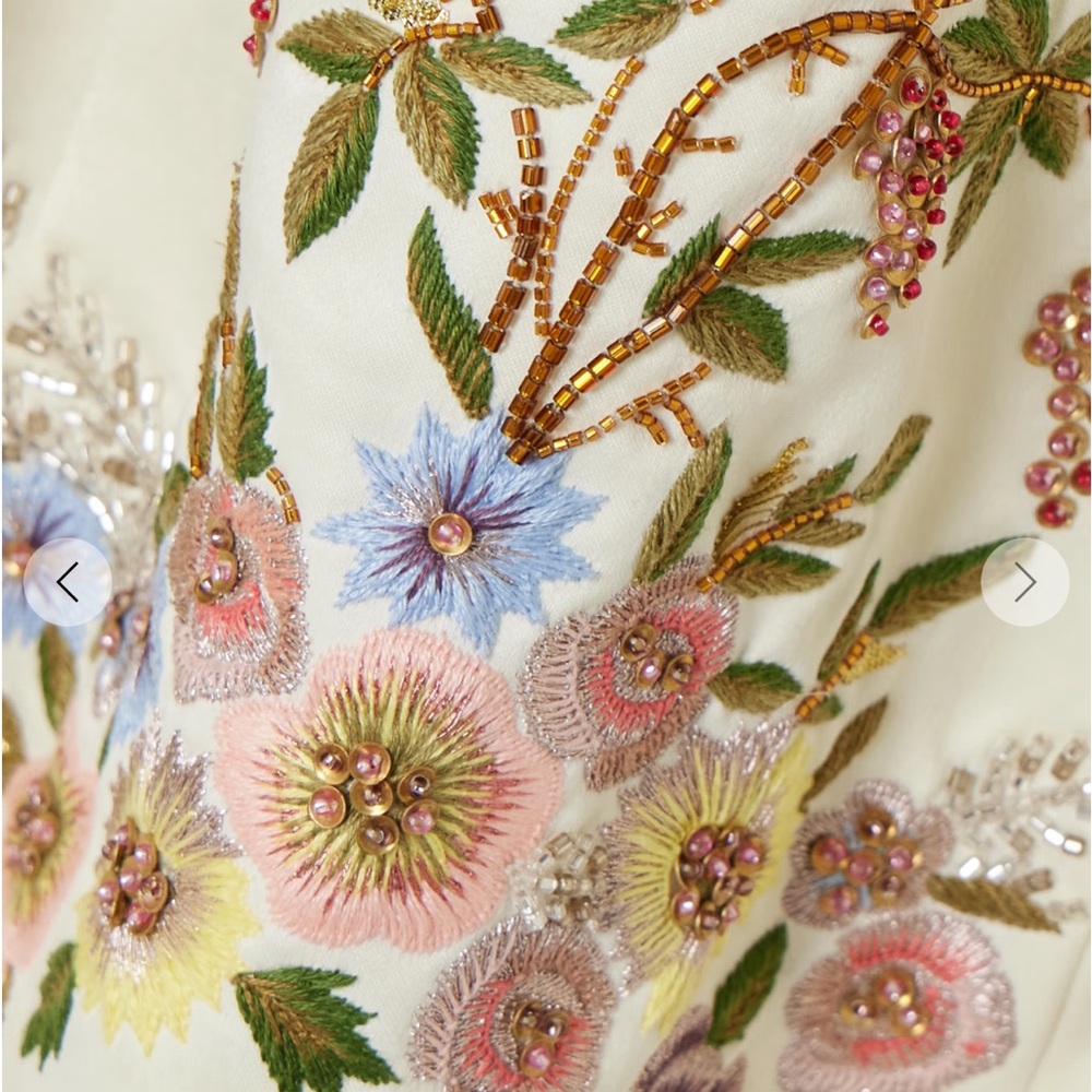 Clio Peppiatt Peacock Floral Embroidered Dress - Picture 6 of 7